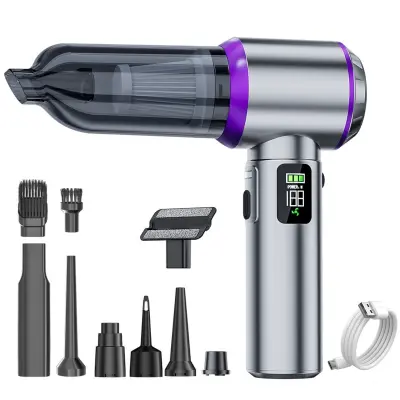 Ručni usisavač za automobil s bezčetk. motorom, 16000Pa USB Purple+grey