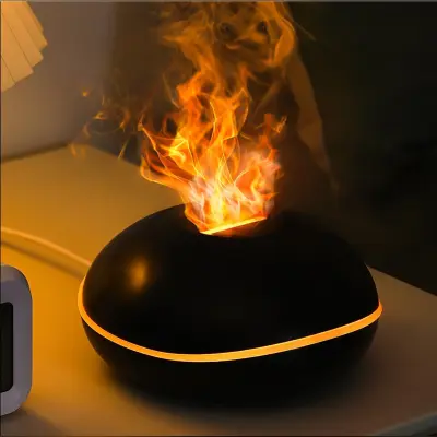 Napuknuti dugini aroma difuzor sa sedam boja i tihom maglicom Black