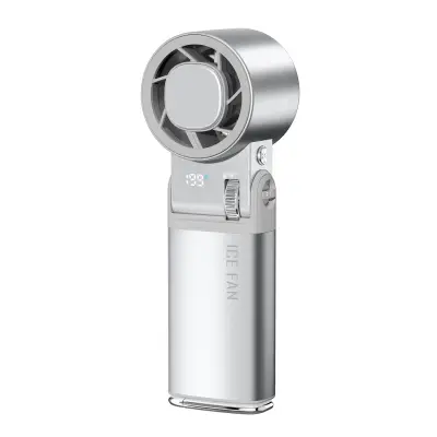 Nosivi vratni ventilator s ice-packom, 13500rpm i LED zaslonom Silver