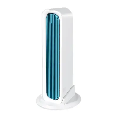Bešumni tornjski ventilator na bateriju s turbo boostom i daljinskim White + Blue