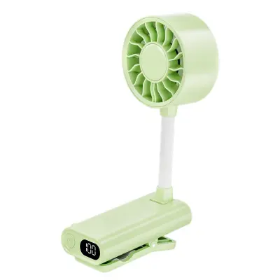 Stezaljni prijenosni ventilator 360° bez četkica, 1200mAh Green