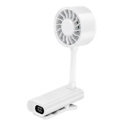 Stezaljni prijenosni ventilator 360° bez četkica, 1200mAh White