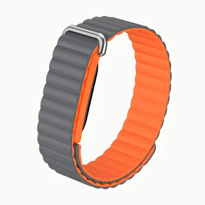 Magnetska silikonska zamjenska narukvica za Google Fitbit Air Grey Orange