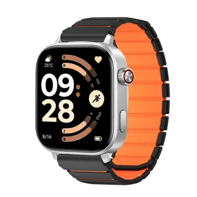 Magnetna silikonska zamjenska narukvica za Redmi Watch 4/5/6 Black Orange