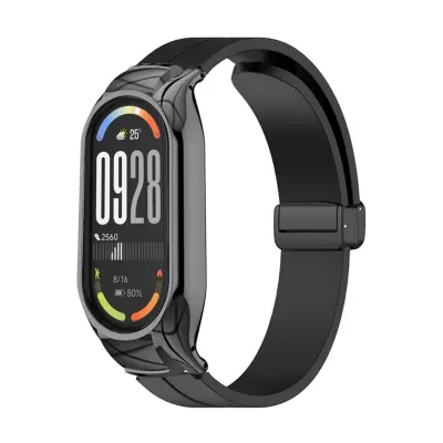 Crni silikonski remen s metalnim kućištem za Xiaomi Band 10