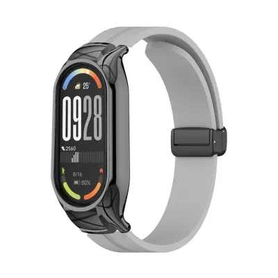 Metalno kućište i silikonska narukvica za Xiaomi Band 9 Gray