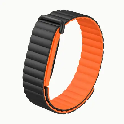 Magnetska silikonska zamjenska narukvica za Google Fitbit Air Black Orange