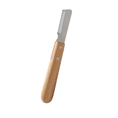 Češalj za kratku dlaku 2 komada – drvena ručka, inox zubi
