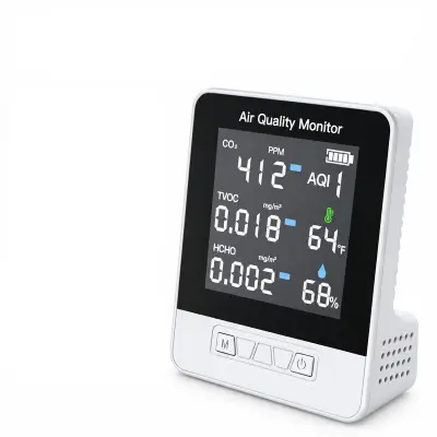 Pametni monitor kvalitete zraka 6-u-1 s TVOC, CO2 i AQI Gray