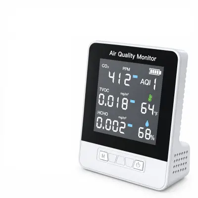 Pametni monitor kvalitete zraka 6-u-1 s TVOC, CO2 i AQI White