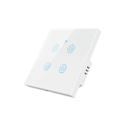 WiFi Touch prekidač 4-gang s kaljenim staklom i glasovnim upravljanjem