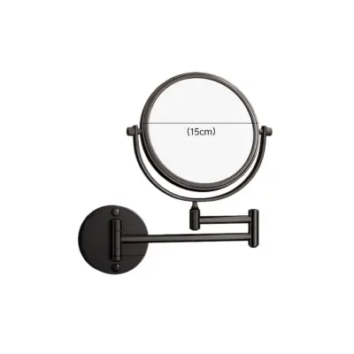 Dvosmjerno sklopivo ogledalo za šminkanje 3x s 360° produžnim armom Black