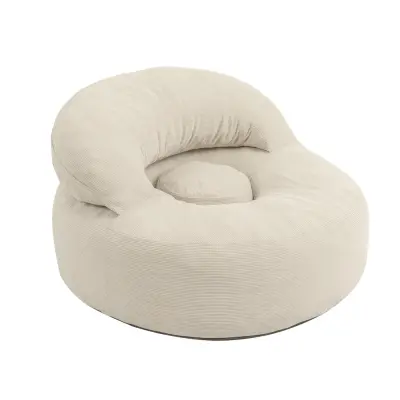 Armchair Couleur Cream White 110×125×65 cm (armchair), 35×40 cm (pouf) FST100-MI