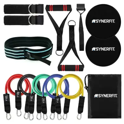 Set elastičnih traka za vježbanje SYNERFIT, 14 dijelova