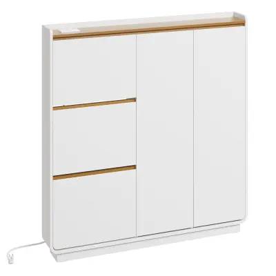 Ormarić za Cipele Spremanje Bijela 121x15x126cm FSR229-E-WN