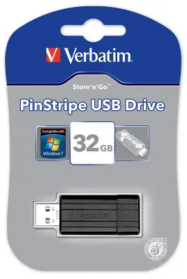 USB stick Verbatim 2.0 #49064 32GB Pinstripe, crni