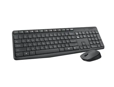 Tipkovnica + miš Logitech MK235, bežična, siva