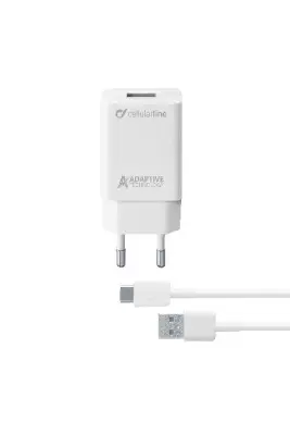 CELLULARLINE KUĆNI PUNJAČ I KABEL USB-C 3A/15W