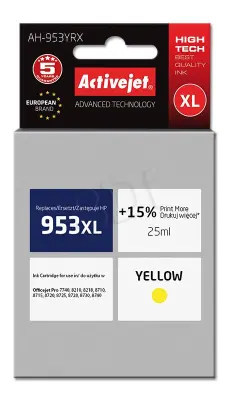 HP 953XL F6U18AE aktivna žuta tinta za ispis, crna