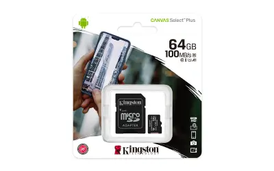 Memorijska kartica Kingston 64GB microSD Canvas Select Plus, class 10 UHS-I, sa adapterom