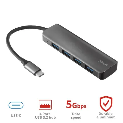 TRUST PC ADAPTER USB-C/4x USB-A HALYX