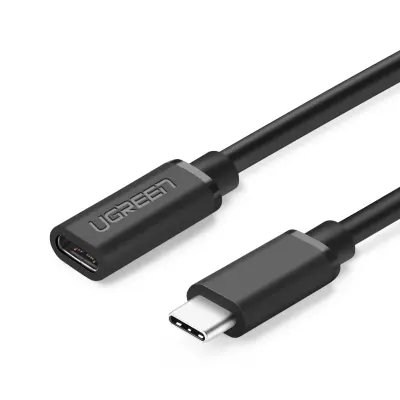 Produžni kabel USB-C muški na USB-C ženski 50cm multifunkcijski crni