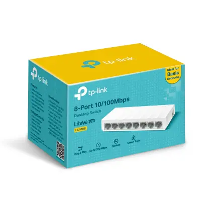 TP-Link LS1008, 8-port 10/100 switch,plastično