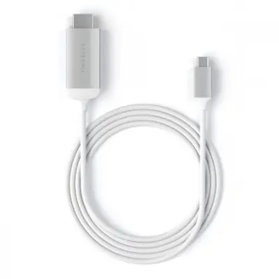 USB-C na HDMI muški kabel, rezolucija 4K, Satechi – srebrni