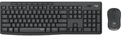 Tipkovnica + miš Logitech MK295 Silent, bežična, siva