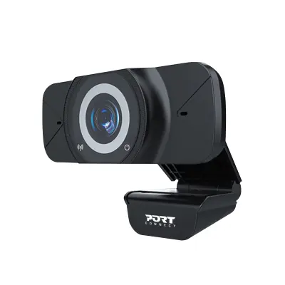 Port FHD web kamera 1080p,USB-A/C,crna s poklopcem