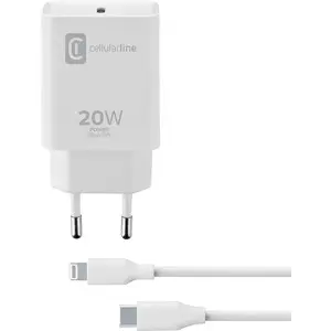 CELLULARLINE KUĆNI PUNJAČ IPHONE USB-C I KABEL C TO LIGHTNING 20W