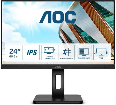 AOC 60,5 cm (23,8") Q24P2Q monitor 2560x1440 75Hz IPS 4ms VGA HDMI DisplayPort 4xUSB3.2 Pivot Zvučnici 3H sRGB116% Pro-Line