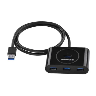 Ugreen USB 3.0 hub s 4 priključka, crni, 1 m - kutija