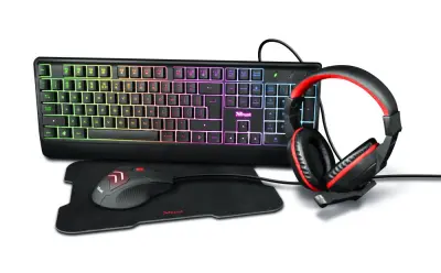 TRUST GAMING MIŠ TIPKOVNICA SLUŠALICE PODLOGA US ZIVA