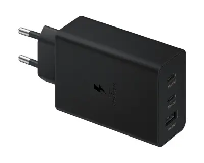 Punjač Samsung T6530 Trio 65W, 25W i 15W Fast Charge 2x USB-C i USB-A crni bez kabela EP-T6530NBEGEU