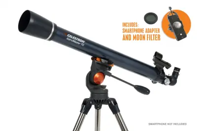 Celestron AstroMaster 70 AZ teleskop + nosač za telefon i filter za Mjesec
