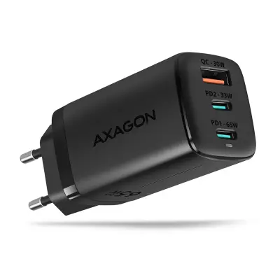 Axagon 2x USB-C + 1x USB-A 65W GaN punjač