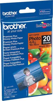 Brother sjajni foto papir 10x15 cm, 20 listova, 260 g/m², za tintne pisače