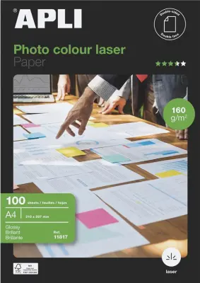 APLI laserski foto papir, DIN A4, 160 gsm, visoki sjaj