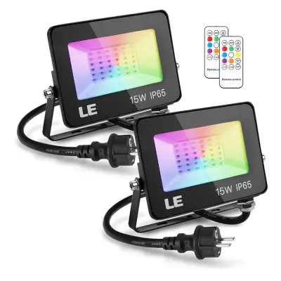 2x vanjski LED RGB reflektor s daljinskim upravljačem 15W IP65