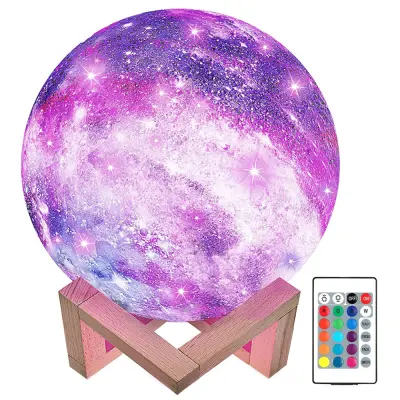 Punjivi LED RGB 3D mjesec s daljinskim upravljačem 19 cm
