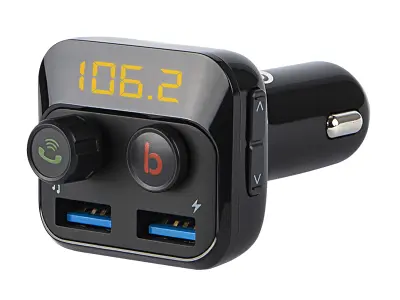 Bluetooth 5.0 auto FM transmiter MP3 2x USB 3.0 12-24V SD SUPER BASS