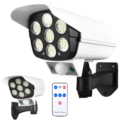 Solarna lažna kamera bijela sa SMD LED lampom + senzorom pokreta i kontrolerom