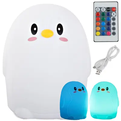 LED RGB punjiva meka dječja svjetla na dodir 1200mAh USB pingvin + daljinski