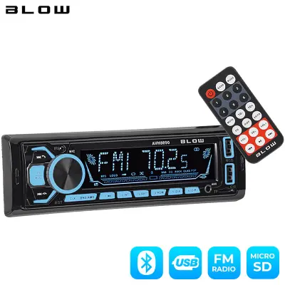 12V 1DIN RGB auto radio 4x45W MP3 2x USB Bluetooth aplikacija
