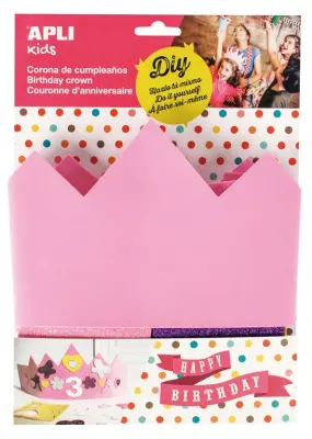 Apli pjenasta kruna za rođendan, ružičasta