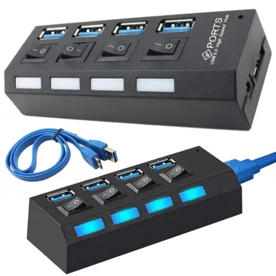 USB 4 razdjelnik s 3.0 priključka s prekidačem - razdjelnik priključne stanice