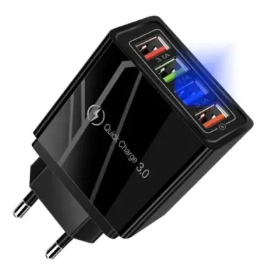 4x USB 3.0 brzi punjač 220V sa LED 3.1A crni