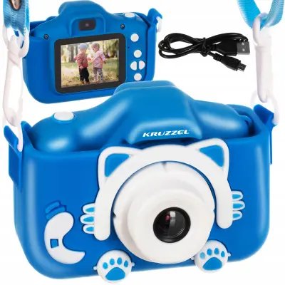 3MP dječja kamera LCD SD FULL HD plava + torbica i remen