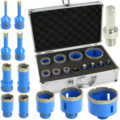Set od 11 dijamantnih krunskih pila M14 za keramiku i kamen 6-68mm